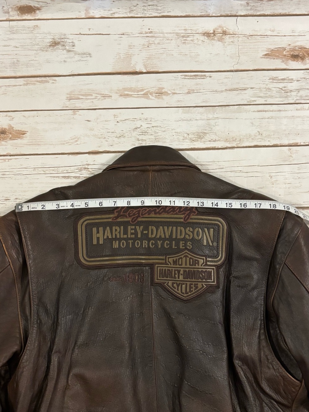 VNTG Harley-Davidson Legendary High Roller Brown Leather Bomber Varsity Jacket L - Picture 5 of 16